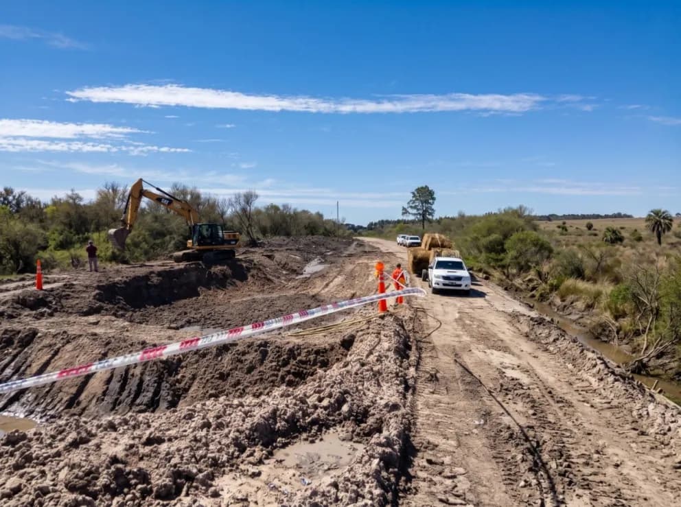 Comenzó la construcción de una calzada sumergible entre Concordia y Federación